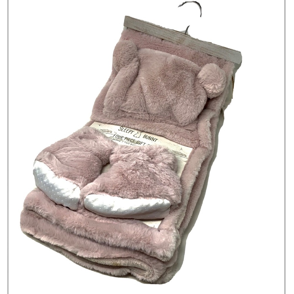 Blush Pink Baby Blanket Set